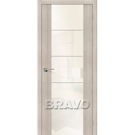 Дверь межкомнатная экошпон Браво V4 WР Cappuccino Veralinga полотно со стеклом